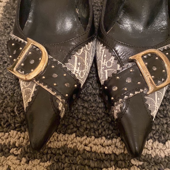 Dior Black Monogram Logo Heels - Picture 4 of 4